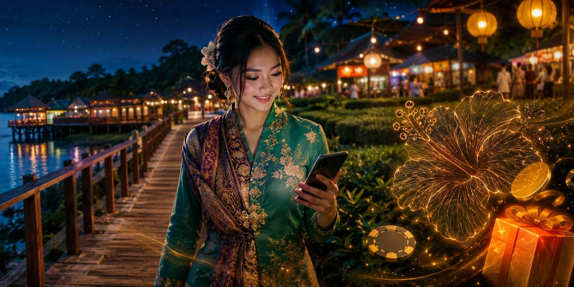 Pemain di Sabah menikmati permainan kasino mudah alih atm88 semasa perayaan Hari Raya
